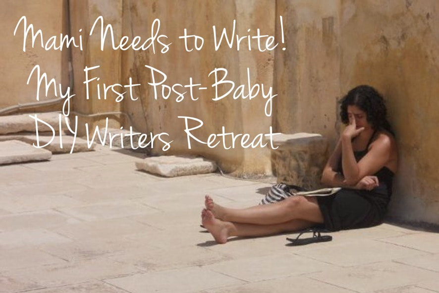 Li Yun Alvarado in Naxos, Greece. Photo includes the text: Mami Needs to Write! My First Post-Baby DIY Writers Retreat